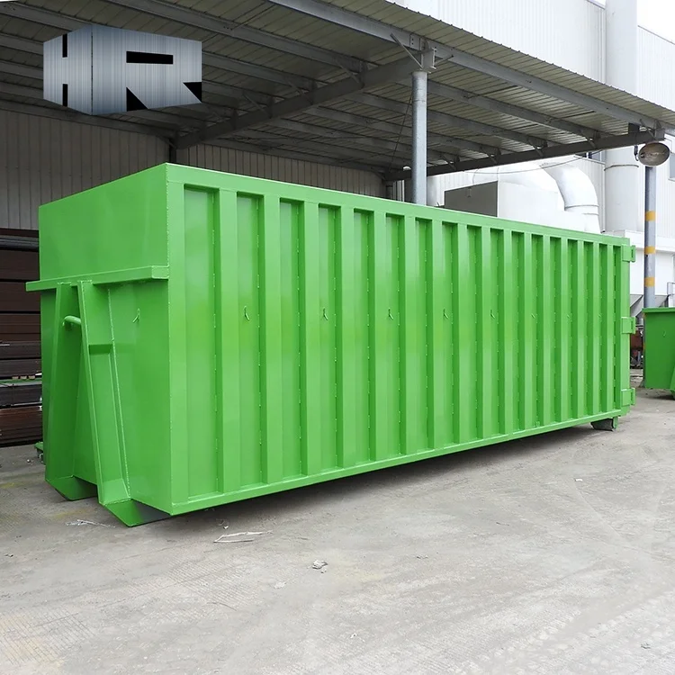 
22cbm stackable open top roll on roll off container truck part scrap metal hook lift dumpster 
