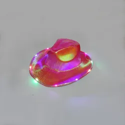 Handmade Bull Light Up Cowboy Hat Flashing El Wire Colorful Party Caps Wholesale Party Fashion Sequin Glow Hat