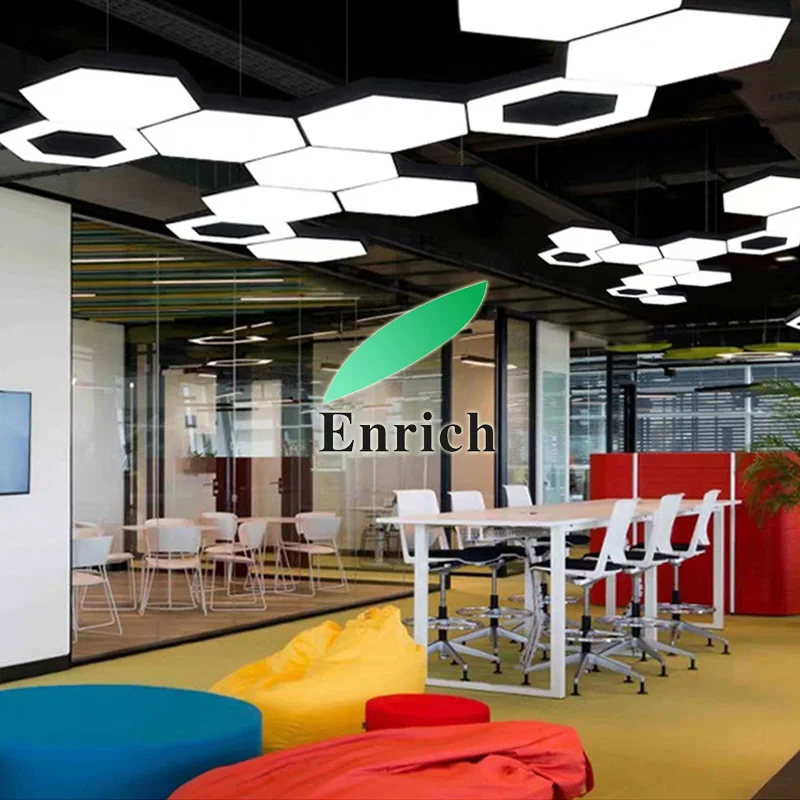 Ceiling Light Hexagon LED Pendant Chandelier With Hollow/solid Type 1000mm Industrial Iron Warm White Switch Control