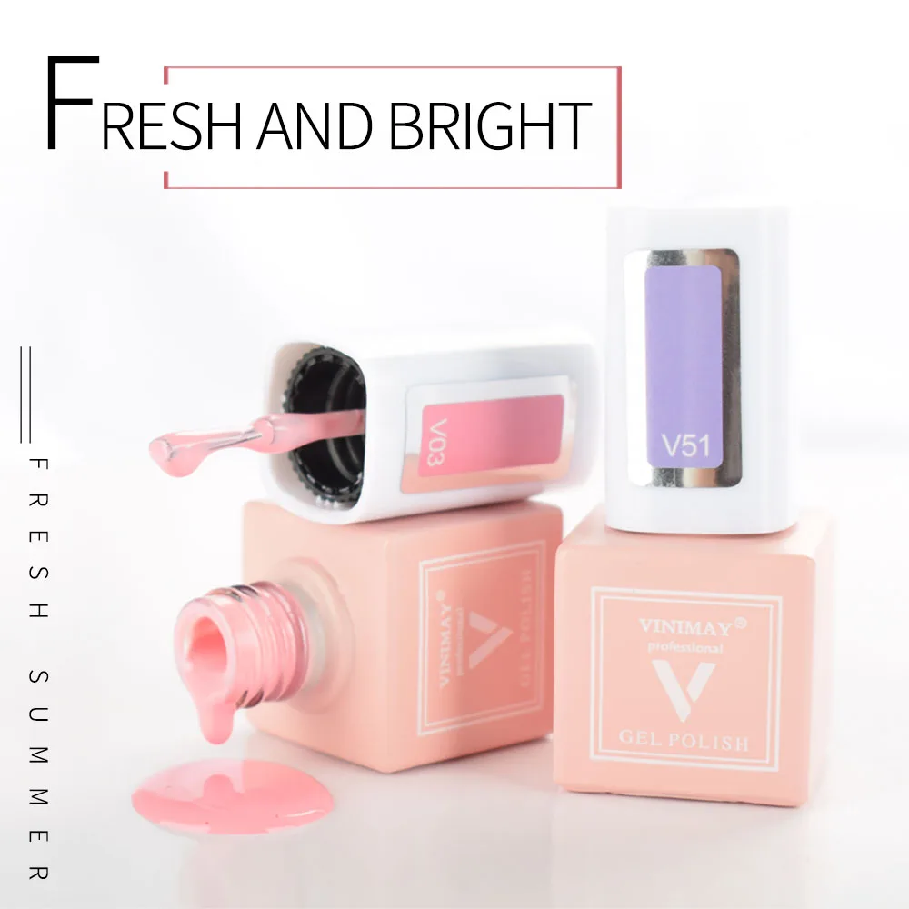 Vinimay Semi Permanent Nail Polish Glitter Nail Gel Polish Beauty Uv Gel Soak Off Nude Fashion Nail Polish UV Gel Wholesale