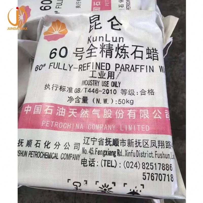 Petrochina Junda tanque para derretir parafina kunlun paraffin wax 56 cera de parafina para velas por kilo