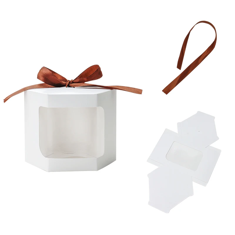 kraft paper box with transparent window luxury wedding kraft paper box handbag shape