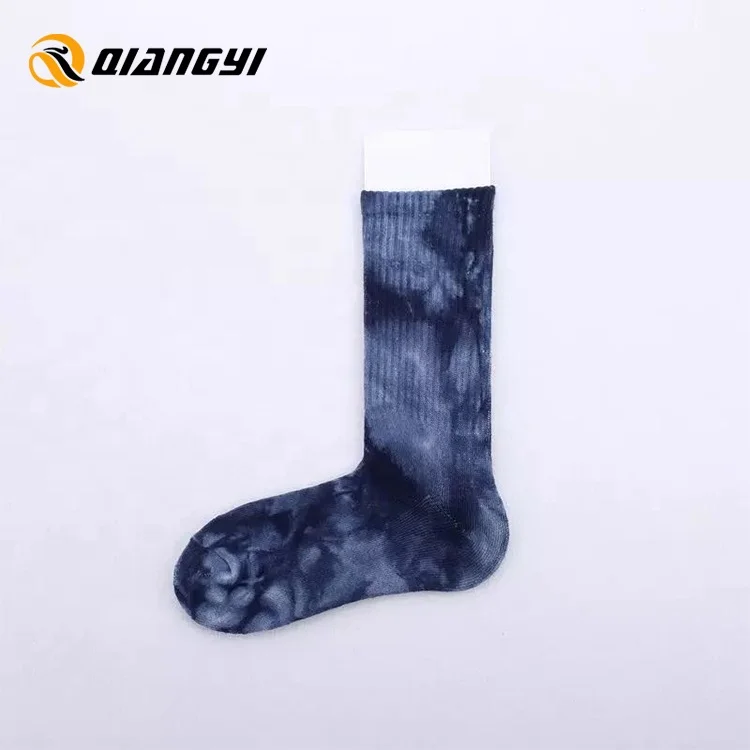  Custom designer embroidery logo Tie Dye Socks Wholesale Terry Cotton Athletic Crew