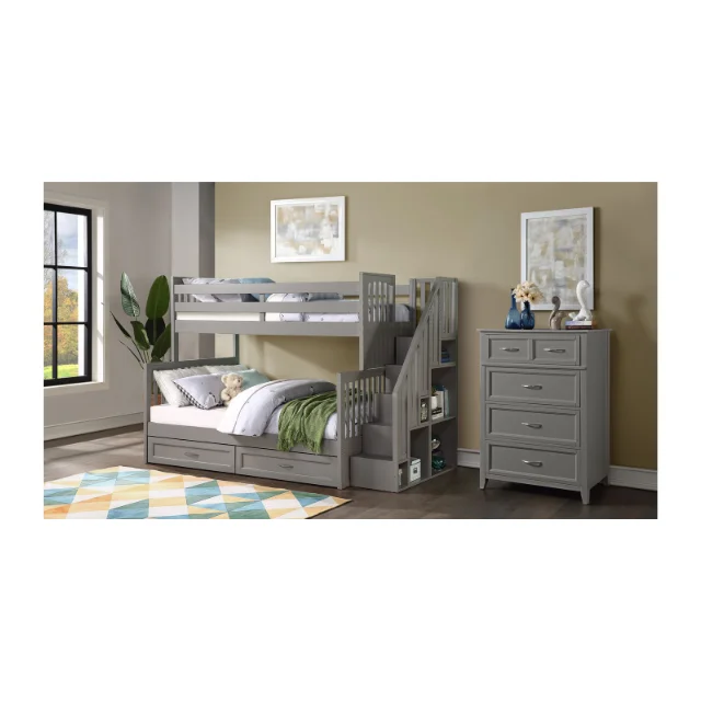 From Vietnam Manufacturer Hardwood Drawers With Bunk Bed Adult Twin Over Full Bed Wooden Good Customer Care OEM ODM Service