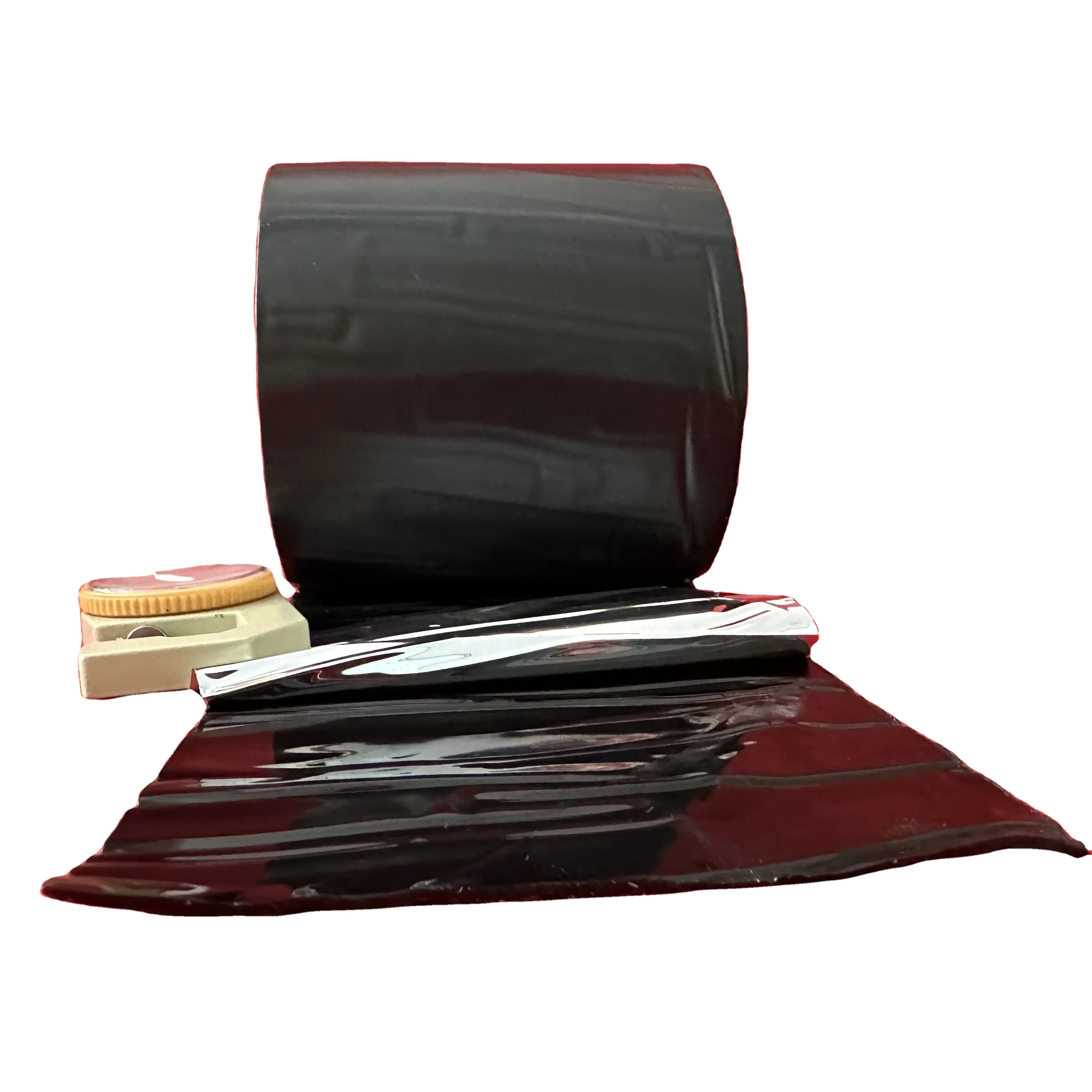 Hot sale Black PE film 1.5mmx10cmx5m butyl rubber membrane for Wooden houses basements metal roofs cement structure walls