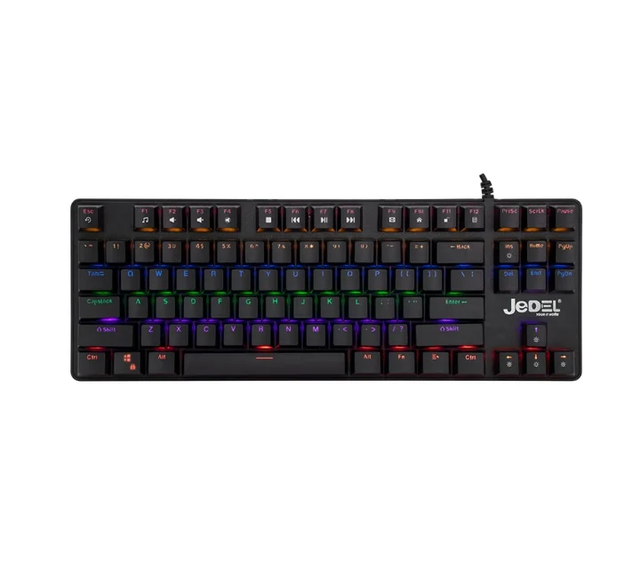 JEDEL KL103  mini colorful rainbow lighting 8 modes iron plate 28 key anti-Ghost hiqh quality  mechanical  gaming keyboard