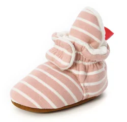 Hot selling New fashion warm Cotton fabric stars print 0-18month baby girl boots baby booties