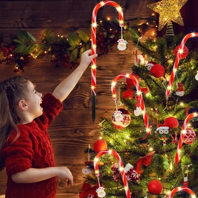 Shingel Waterproof  Christmas Decoration Solar LED light Candy Cane Garden Park Lamp Yard Light Walking Sticks Christmas Light