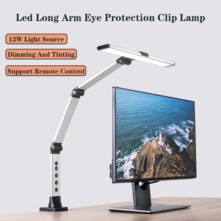 Adjustable Desktop Lamps with 5 Color Modes and 7 Brightness Levels Rechargeable Desk Eye Protection Clip Adjustable Lamp Table