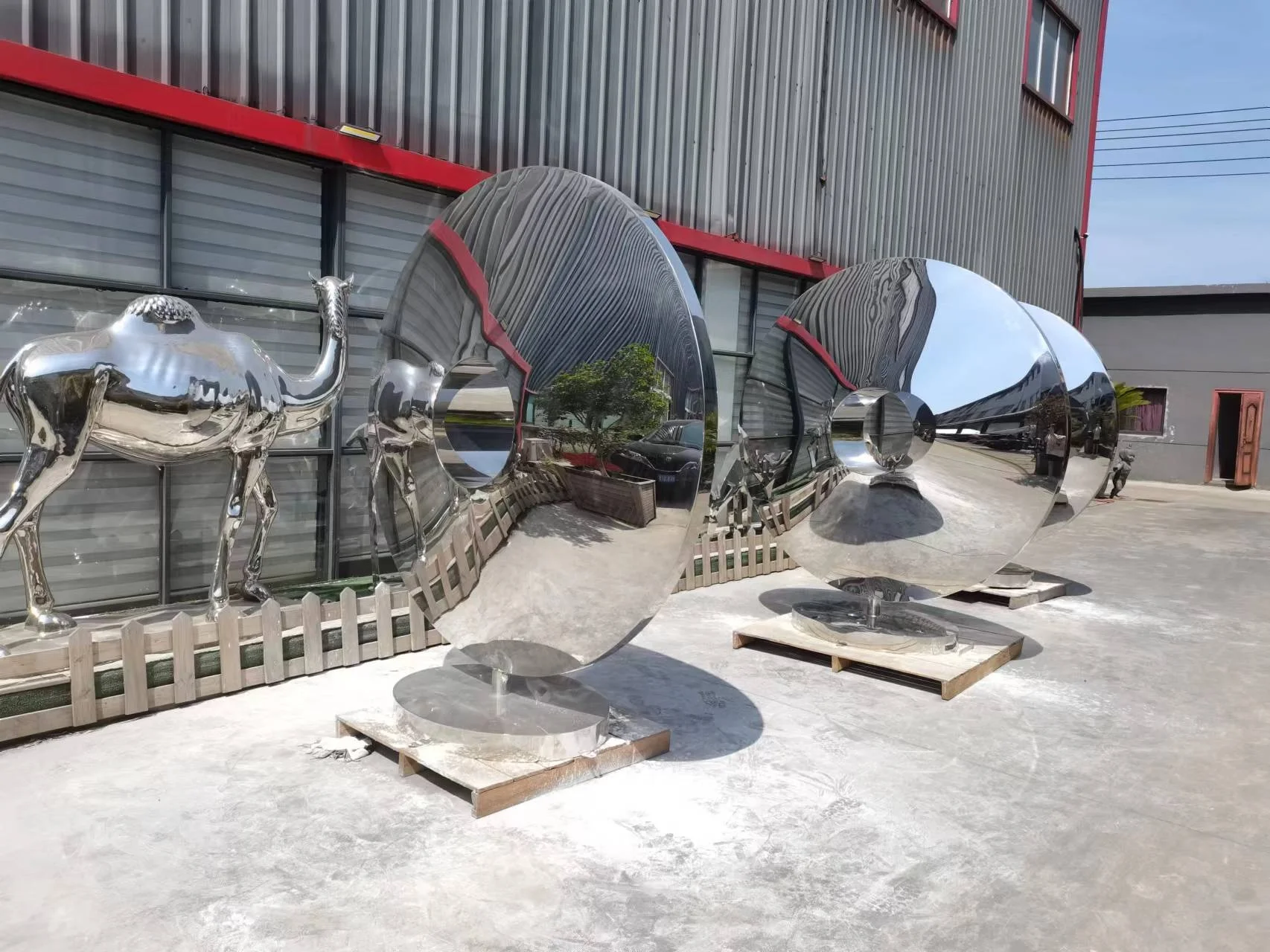 Modern garden mirror polished circle torus statue metal crafts home yard outdoor decoration stainless steel ring sculpture to UK