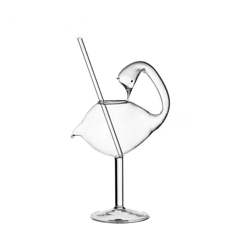Cocktail glass swan glasses creative bird design cup romantic swan goblet for whiskey wine glass champagne