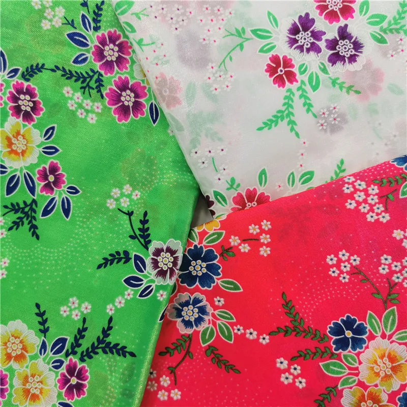 Changeable satin Print Satin Botanical Sketchbook Large Scale 100% nylon