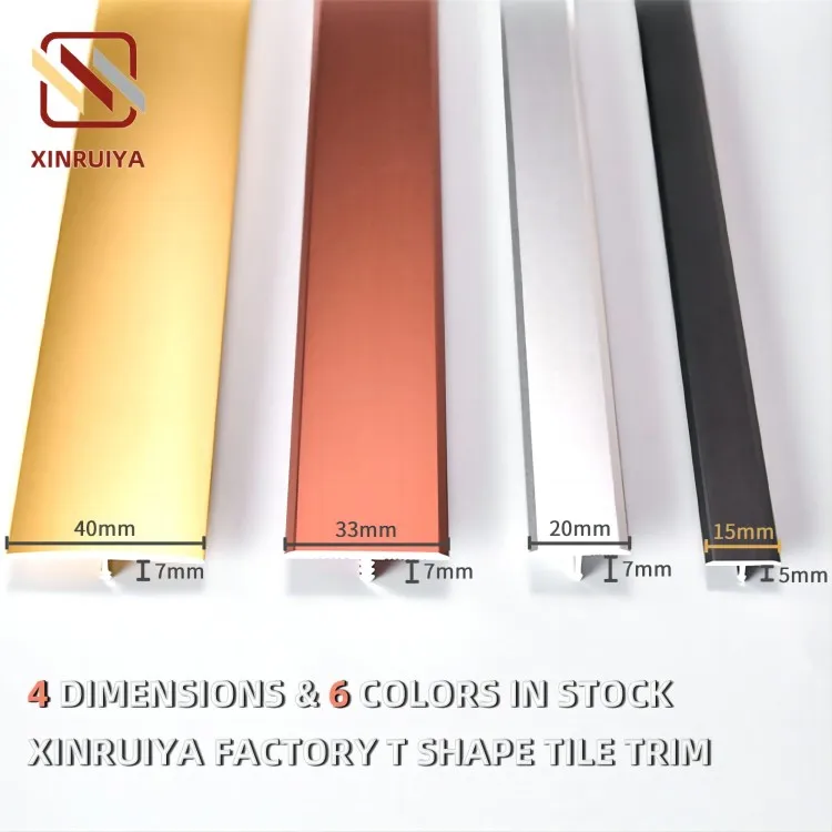 Top Recommended Factory Aluminium T Shape Shape Tile Trim Bar Piece Profile Section Metal Edge Trim  For Tile