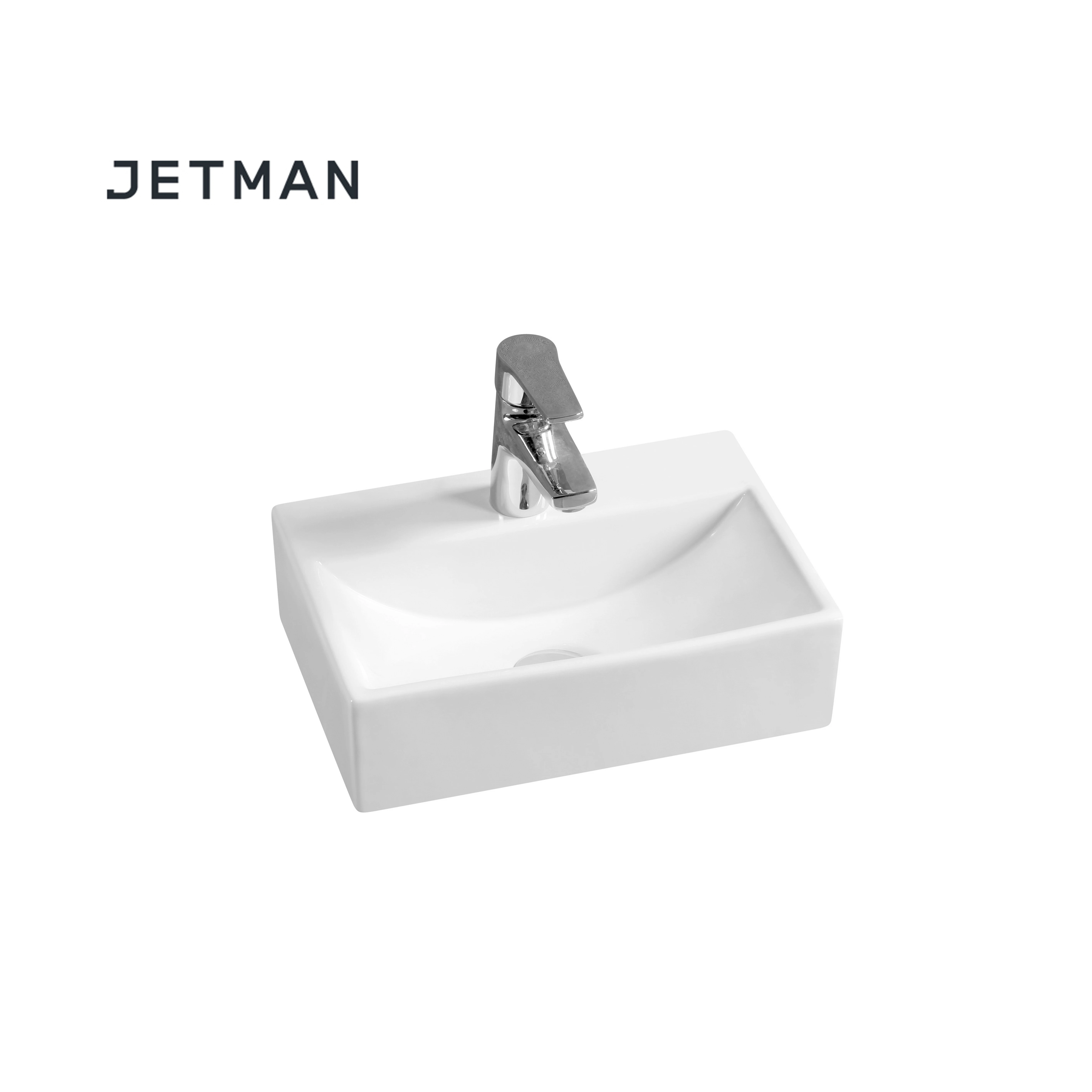 
JM7179 360*250*105 Elegant ceramic art outdoor wash basin commercial bathroom sink 