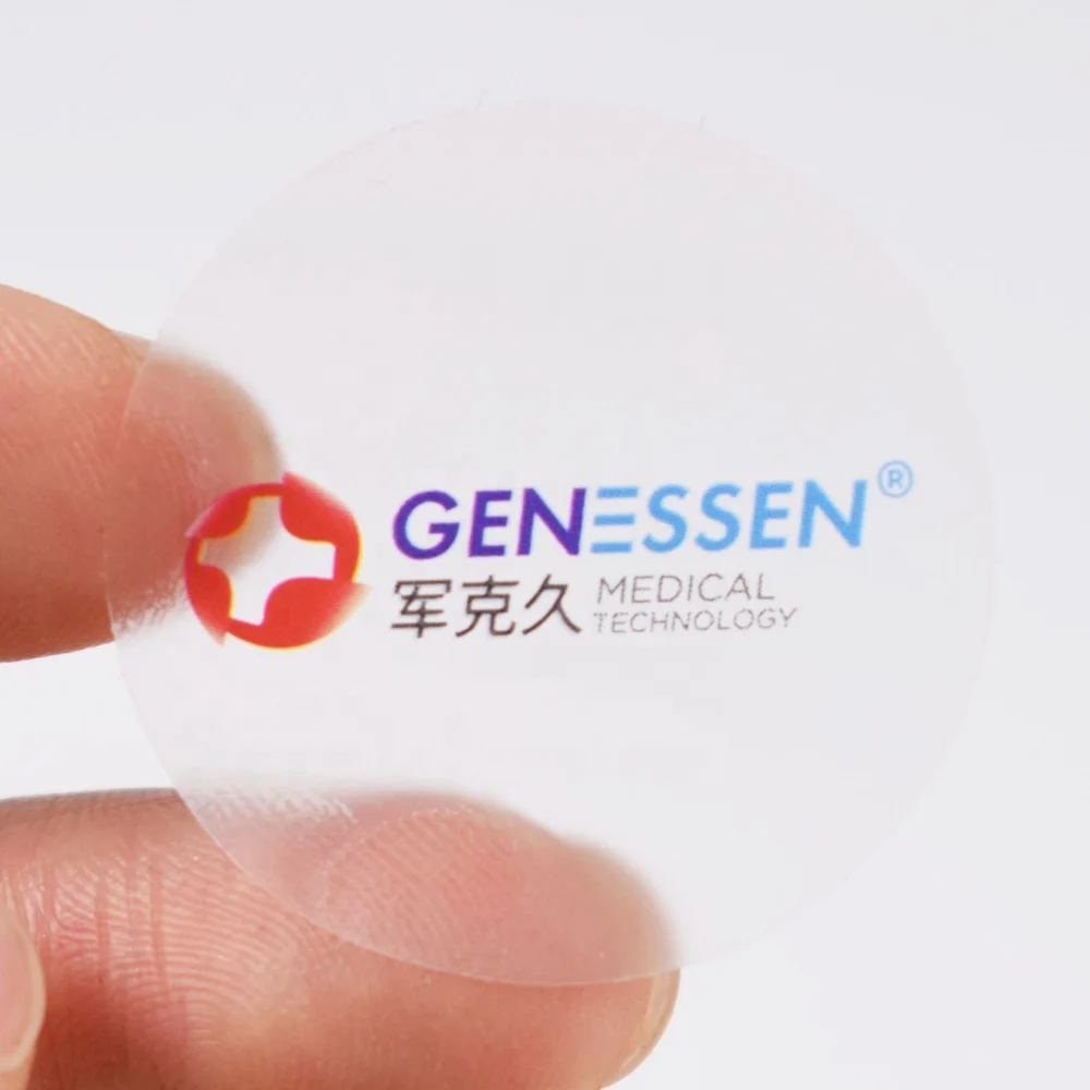 Пользовательская прозрачная наклейка, водонепроницаемая прозрачная этикетка из ПВХ, медицинская наклейка с печатью логотипа