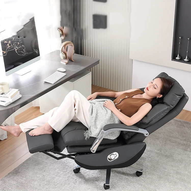Electric office chair, reclining office chair with footrest, tall office chair with self-attaching armrests office chair PC chair