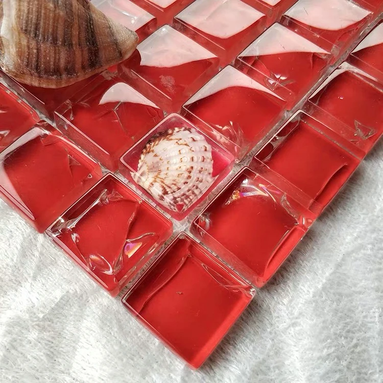 Custom made resin seashell backsplash mosaic tile