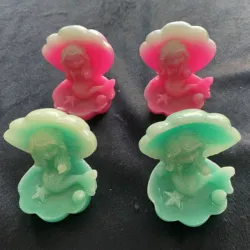 Wholesale and retail natural luminous stone shell mermaid crystal crafts ornaments