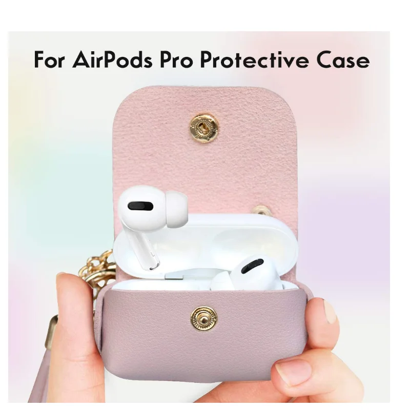 Compatible PU Leather AirPods Pro Case Protective Holder with Custom Logo for AirPods 3 Headphone Use