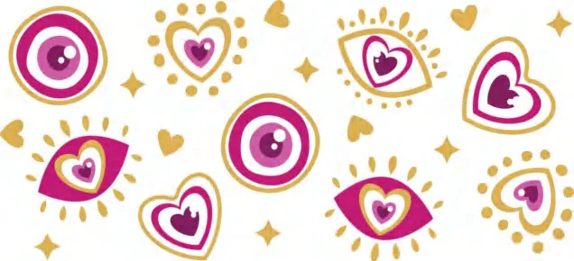 Designs MOQ 20 proof water evil eye uv dtf cup wraps transfer film sheet label decal sticker for 16oz Libbey Glasses cups mugs