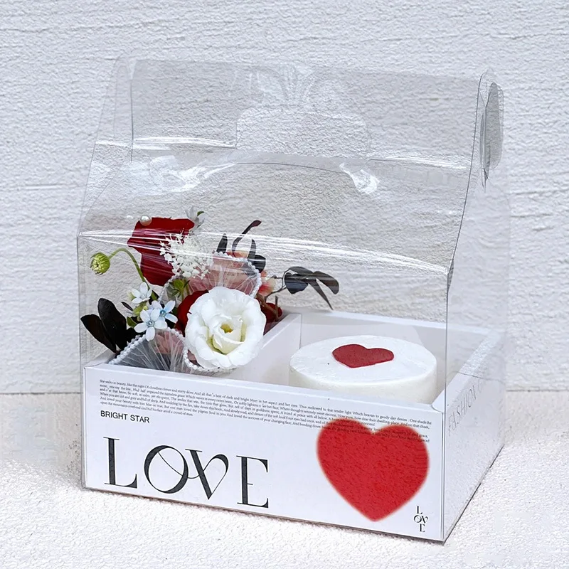 Flowers Floral Art Hand Holding Pvc Empty Box Wholesale Flower Packaging Creative Flower Arrangement Folding Suppliers