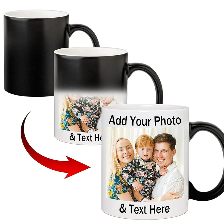 Personalized Custom 11oz Thermochromic Cup Sublimation Changing Color Ceramic Magic Coffee Mug
