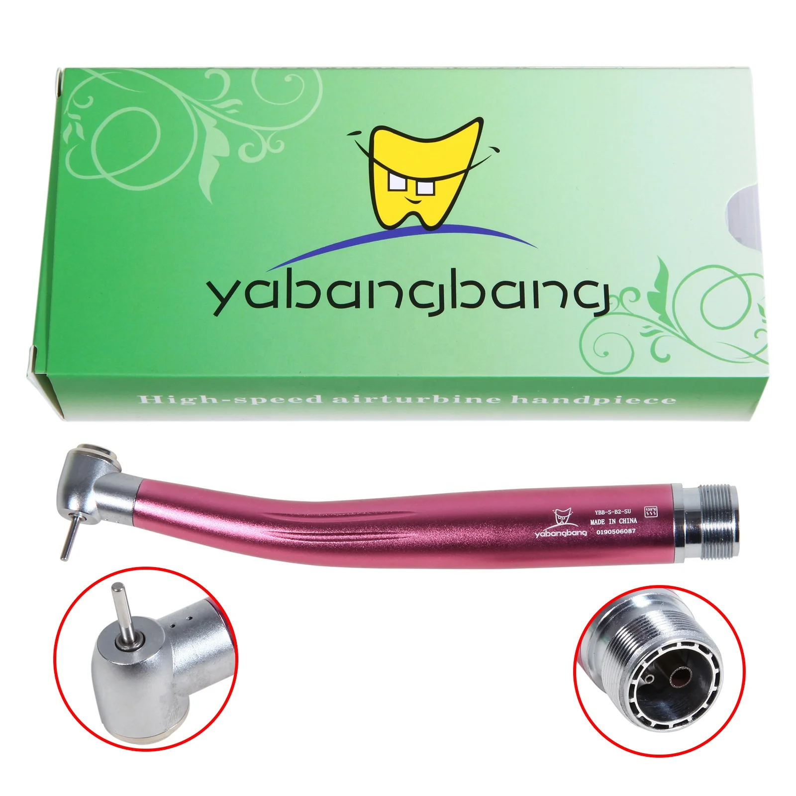 Hot Selling! Dental 2 Hole Standard Head Push Button Air Turbine High Speed Handpiece Pink Color fit NSK PANA MAX