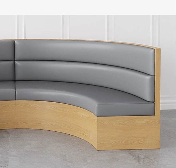 custom  leather boothe sofa seating design in round shape ,dining furniture