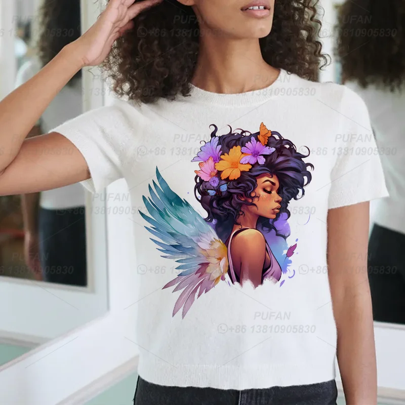 Black Girl Patch On Clothing Iron On Transfers Patch African Thermal Sticker DIY Hustle Boss Heat Transfer Sticker