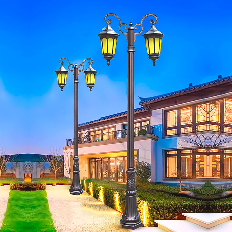 DAWN reasonable price split garden light pole solar out door garden led stand pole light