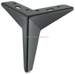 Hot Sale Replacement Hardware Accessories Triangle Chrome Black Cast Iron Metal Sofa Legs