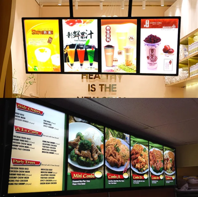 Restaurants Menu LED Light Box Advertising Poster Frame Illumination Billboard Marketing Product LED Light Box