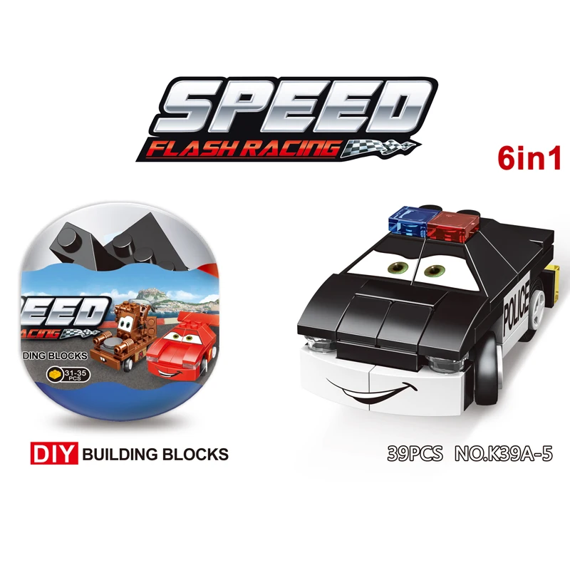Promotional Small Particle Building Blocks Mini car 6in1 Team building intellect blocks toy