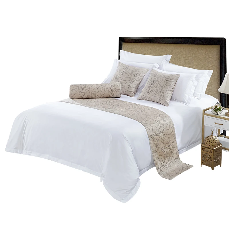 100% Cotton King Size White Satin Bed Sheet Set