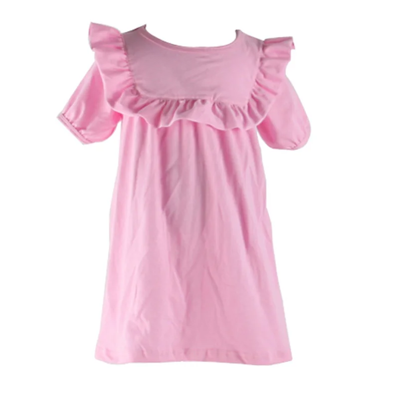 New Design Floral Print Little Girl Skirt Wholesale Short Sleeve Patchwork Cute Kids Girl Casual Dress