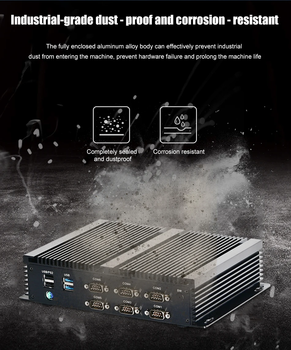 Высококачественный промышленный мини-ПК 7-го поколения 8 * USB 2 COM 1 LAN core i5 7267U barebones/Wins10/Linux system VGA +