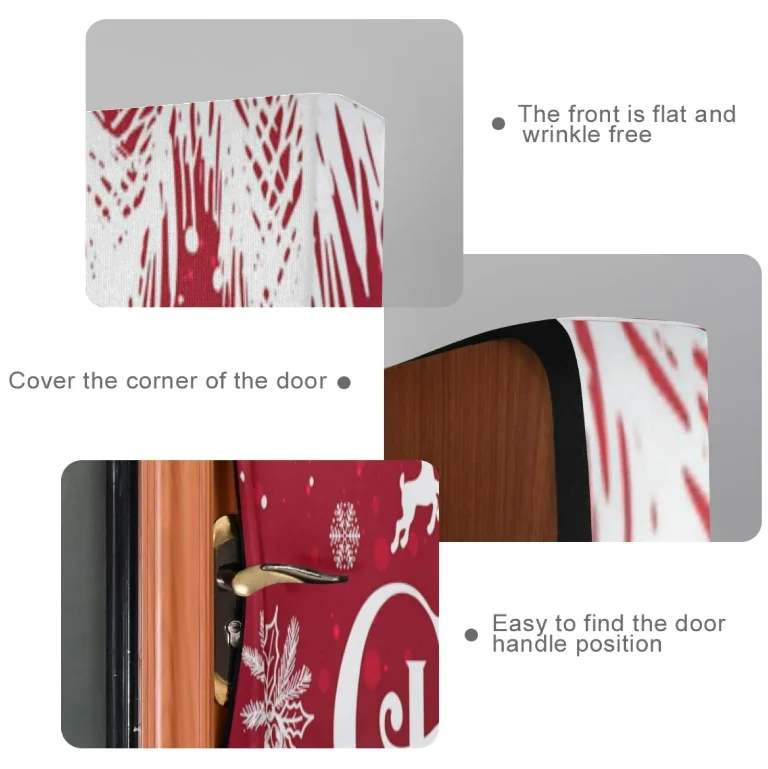Customized Printing 35 x 79 Inch Washable Elastic Fabric Christmas Door Cover For Festival Decoration