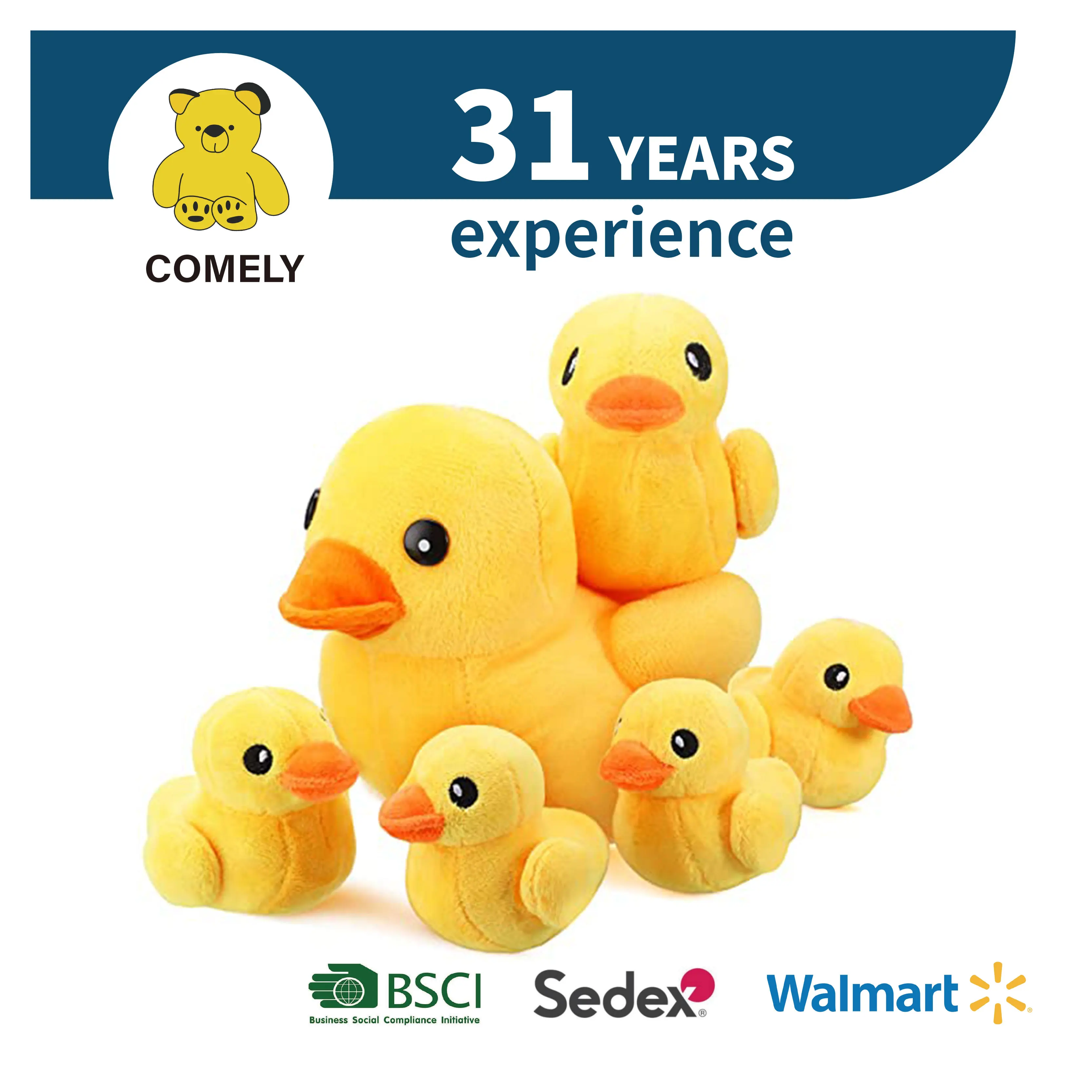 Lovely Stuffed Cute Animal Customized Design Animal duck Soft Plush Toy Mascot Children Toy  BSCI SEDEX ISO9001
