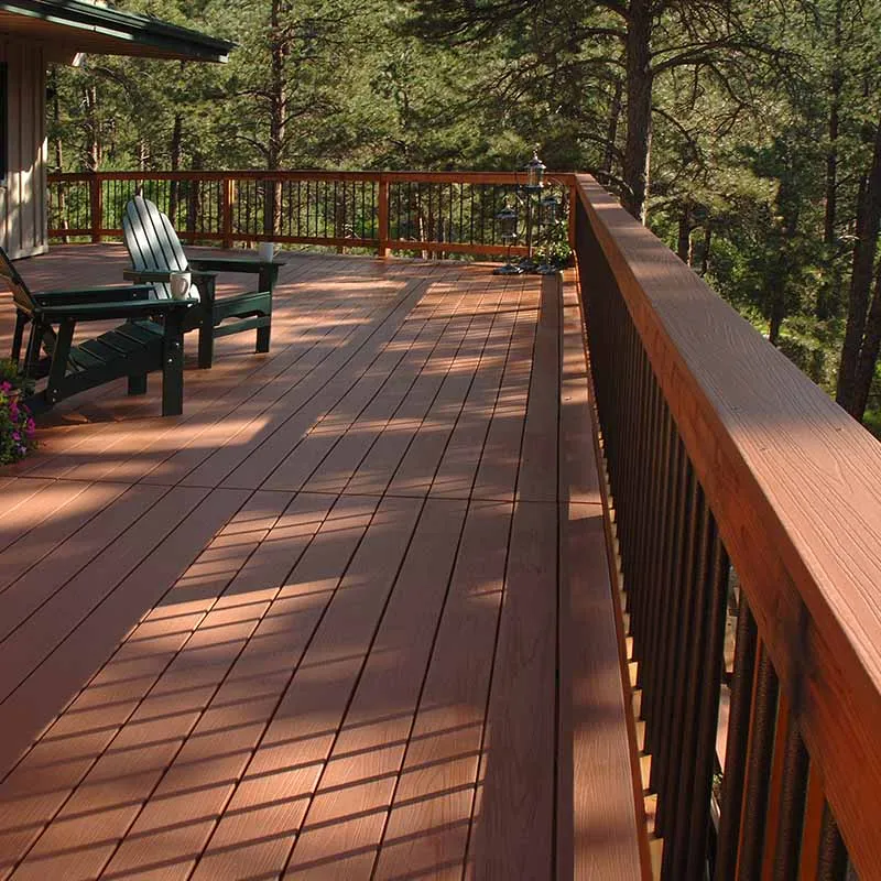 Treslam composite 3D Deep embossing round Hollow teak Decking flooring Outdoor exterior composite floor