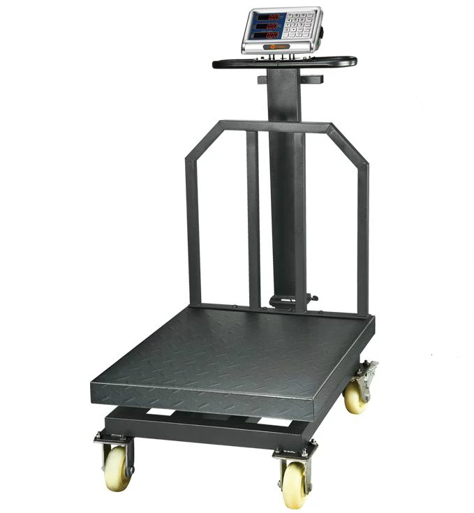 Heavy Duty Body Gray Color Digital Weighing Scale 1000kg Capacity,Backgrill Support And PVC Wheels,Big Size Sensitive Load Cell
