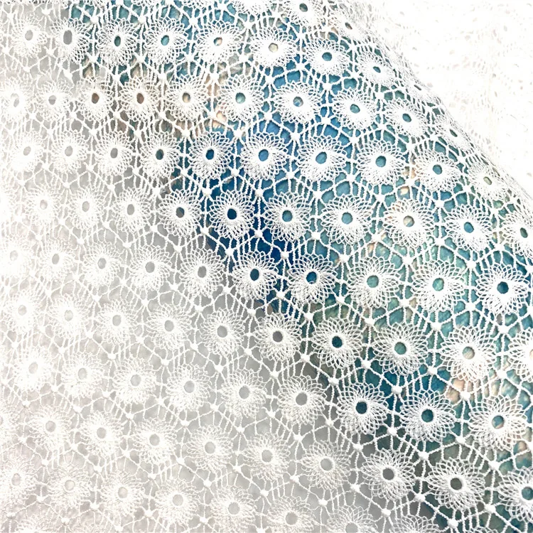 2025 Peruvian White Lace Guipure Embroidery Fabric Water Soluble Lace Dress Making Lace Fabric