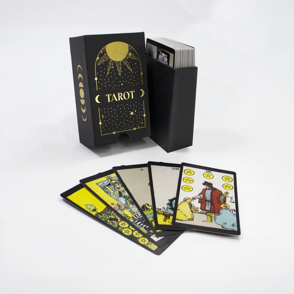 Custom Printing Luxury Foil Gold Drawer Tarot Card Divination Game Manufacture Classics Oracle Tarot Card With Guidebook