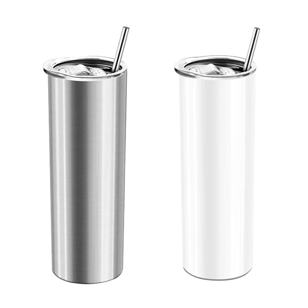 16oz 20oz 30oz Blank-Sublimation-Tumbler USA Heat Press Printing Skinny Straight Tumblers with Lid