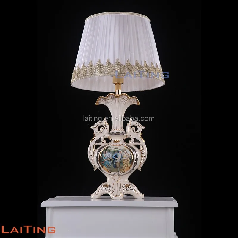 Side Table Lamps Luxury Modern Decorative Table Lamps European Porcelain Magnifying Desk Lamp Gold Electric Fabric AC 220V
