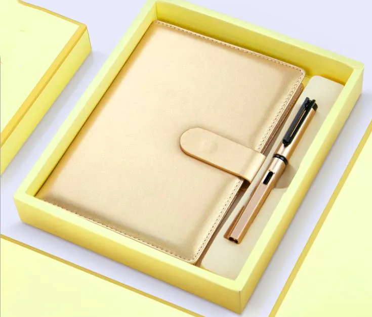 Оптовая продажа, индивидуальные офисные канцелярские товары A6, подарочные ручки и блокноты, роскошный подарочный набор для блокнота