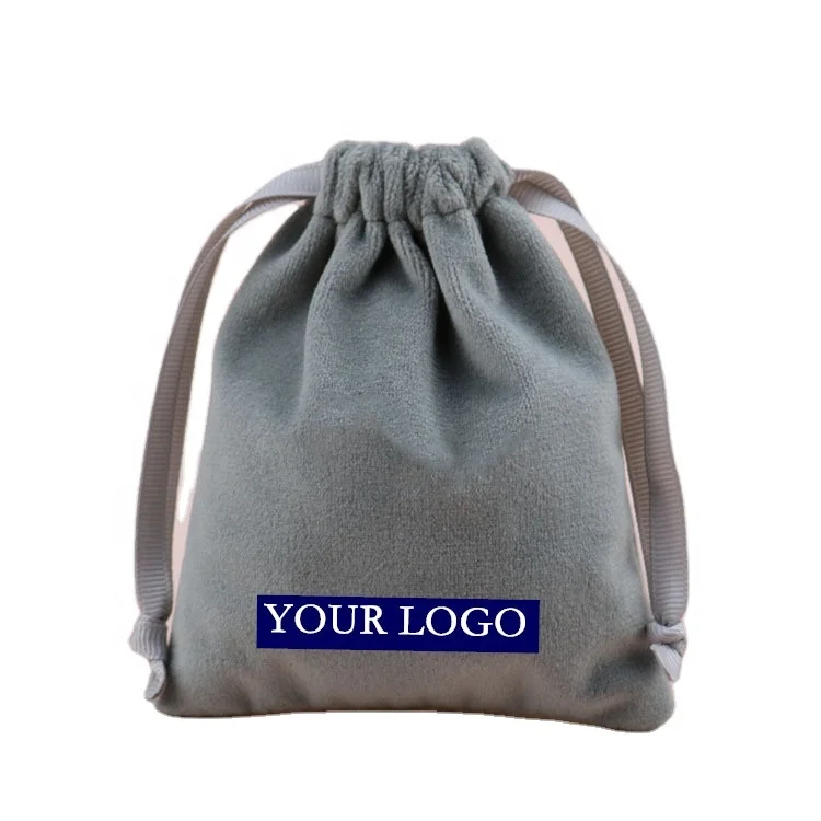 Flannel Jewelry Bracelet Packaging Ribbon Drawstring Chic Velvet Pouch for Wedding Favor Gift Bags Packing Storage Jewelry Pouch