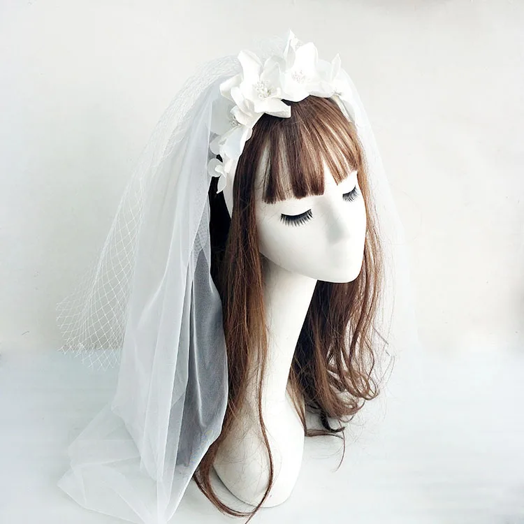 
Bh2569 Wedding Trend Hot Products Personalize Bride Flower Headband Veil Hair Accessories Bridal Headpiece 