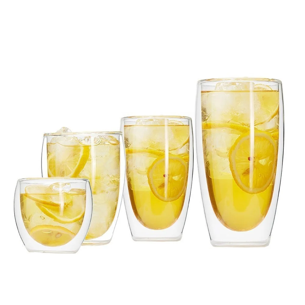Wholesale High Borosilicate Glass Espresso Latte Cappuccino Thermo Glassware Coffee Mug Double Wall Glass Cups Pyrex Mugs