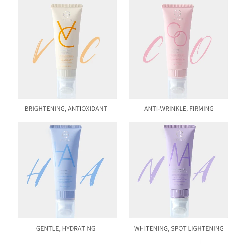 ESTELIN  Vitamin c Nicotinamide light spot Hyaluronic acid super hydrating Collagen firming cleanser