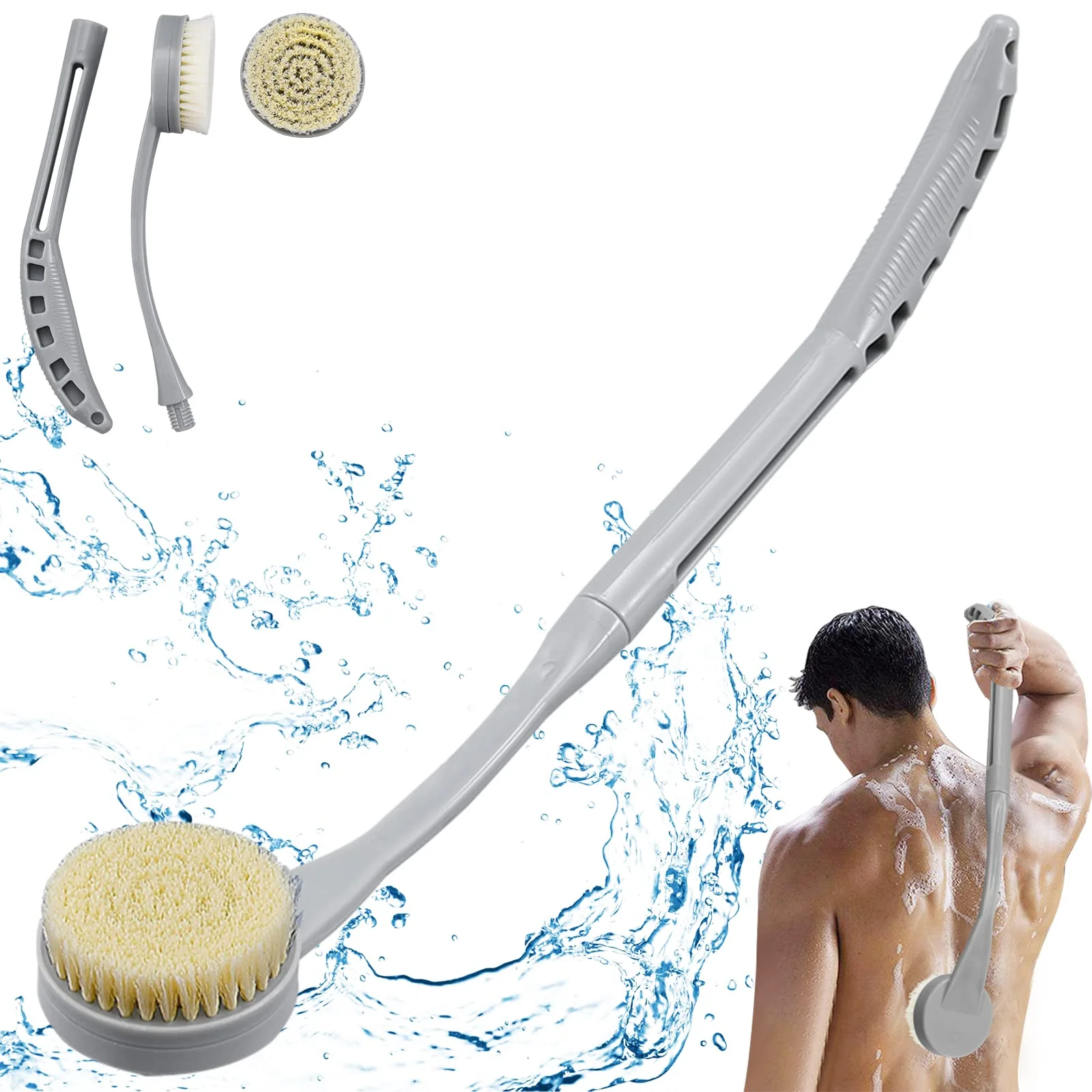 Back Brush Long Handle for Shower, Bath Supplies High Quality Exfoliating Massage Back Bath Body Shower Scrubber Brush